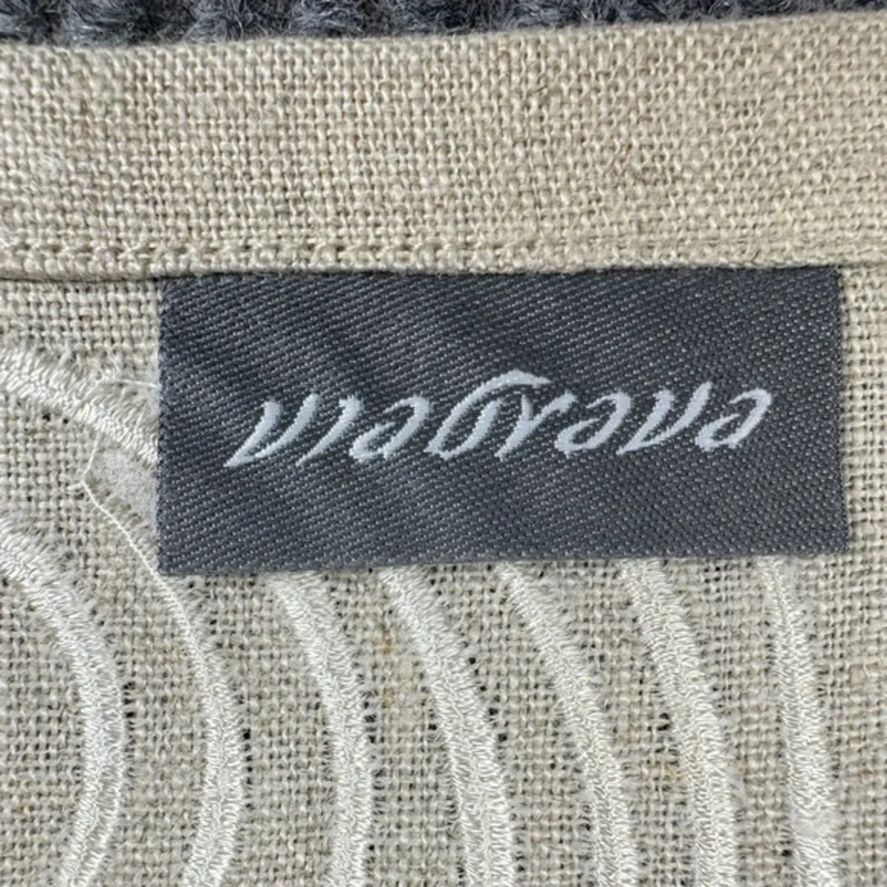 Viabrava 100%‎ Linen Embroidered Placemats Napkins 27 Pieces Abstract Coastal